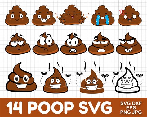 Poop Emoji Svg Poop Svg Bundle Poop Cut File Poop Clipart Etsy