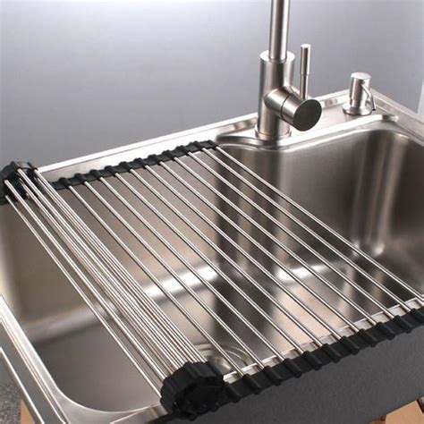 Fits inside the dishwasher for convenient cleaning. PremiumRacks Stainless Steel Over The Sink Dish Rack ...