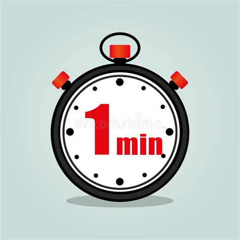 One Minute Stopwatch Isolated Stock Vector Illustration Of Countdown