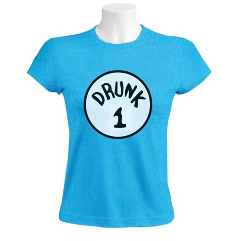 Drunk 1 Drunk 2 Women T Shirt Dr Seuss Thing 1 Thing 2 Beer Party St