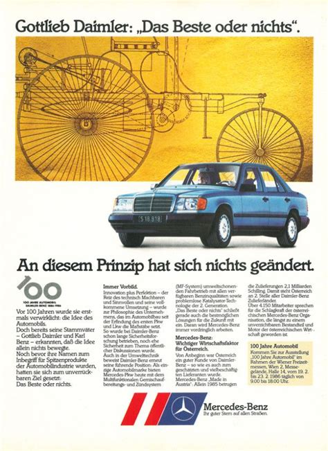 1986 Mercedes W124 Mercedes Benz Autos Autowerbung Und Mercedes