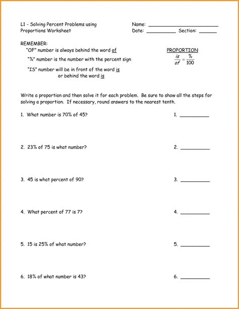 043 Percent Word Problems Printable Problemth Worksheet With — Db