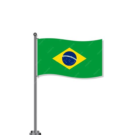 Illustration Du Modèle De Drapeau Du Brésil Vecteur Premium