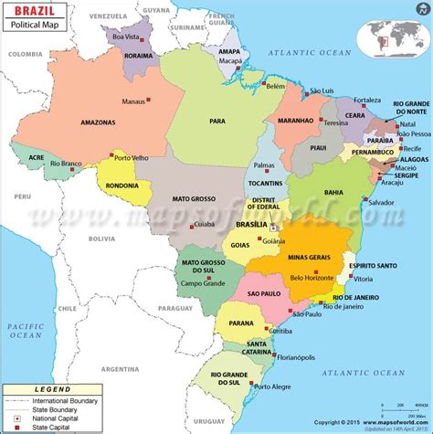 South America Brazil Map Brazil Political Map