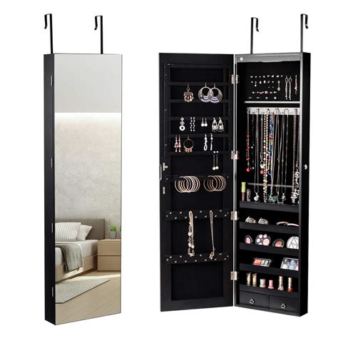 Giantex Wall Door Jewelry Armoire Cabinet With Full Length Mirror 2