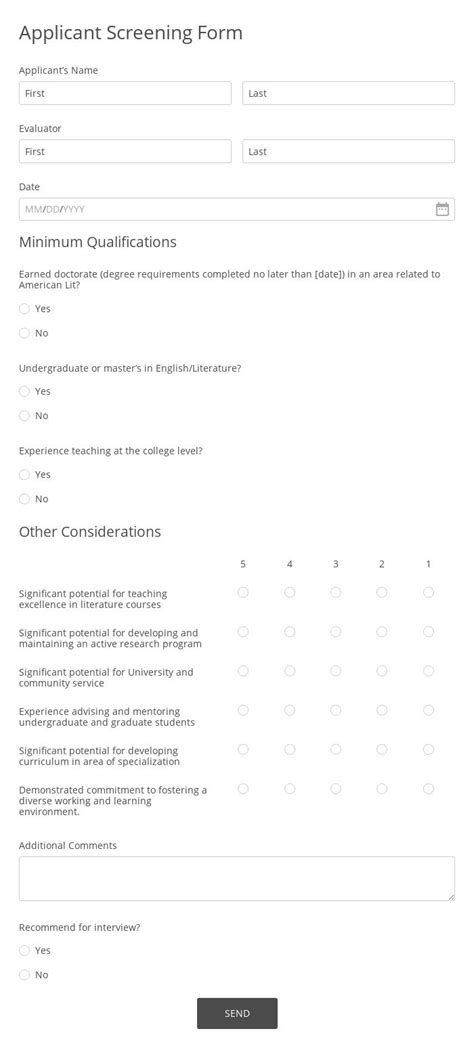 Online Applicant Screening Form Template 123formbuilder