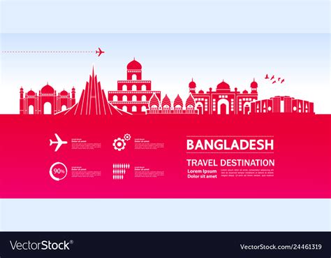 Bangladesh Travel Destination Royalty Free Vector Image