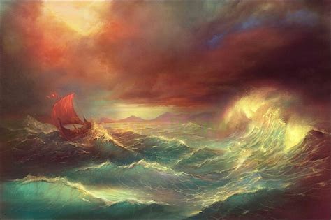 Storm At Sea Digital Painting Storm Art Art
