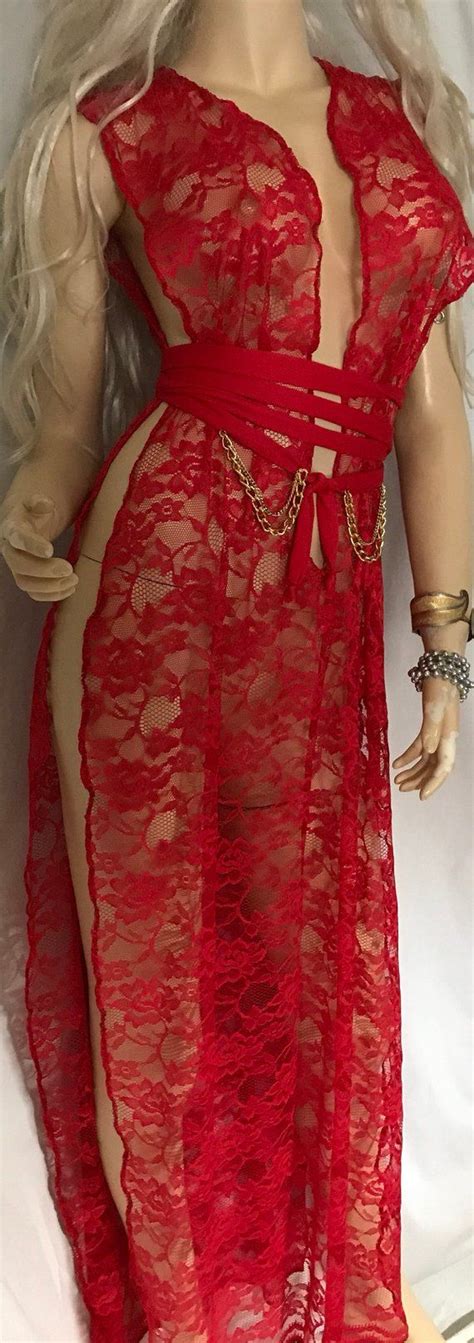 Long Goddess Dress Red Lace Princess Silks Gorean Slave Dress Kajira