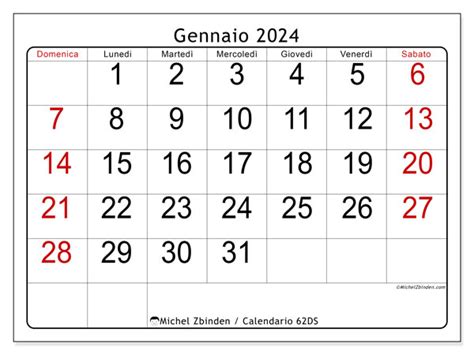 Calendario Gennaio 2024 Visibilità Ds Michel Zbinden Ch
