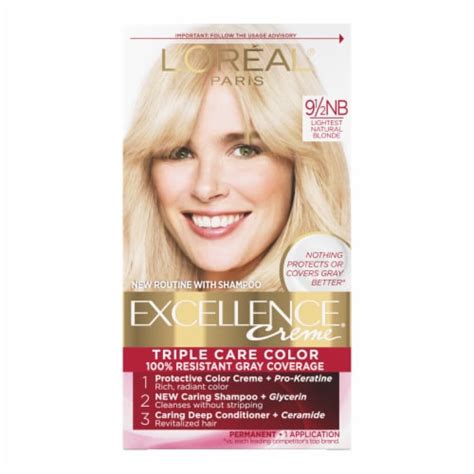 l oreal paris excellence 9 5nb lightest natural blonde creme permanent triple care haircolor 1