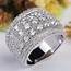 Fashion Big Silver CZ Zircon Stone Rings For Women Wedding Engagement 