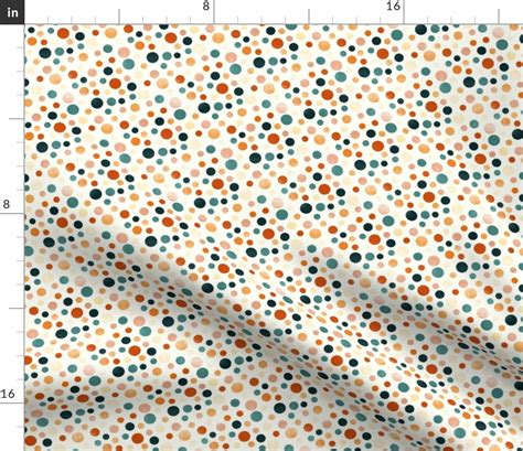 Whimsical Polka Dots Orange White Fabric Spoonflower