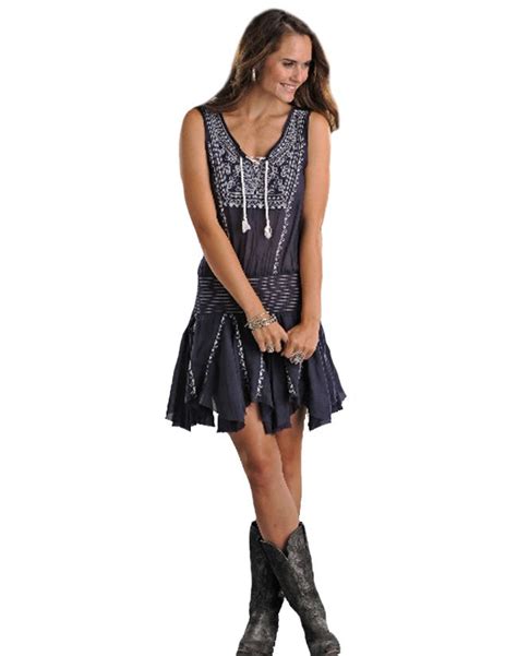Cowgirl Dresses Rock And Roll Cowgirl Sheer Embroidered Dress Stages