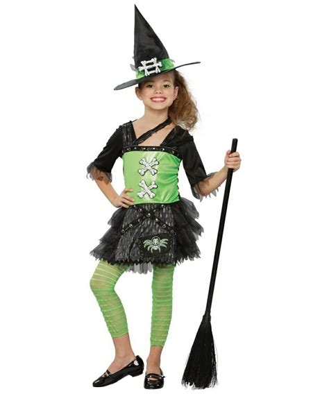 Green Punky Witch Costume Kids Costume Witch Halloween Costume At