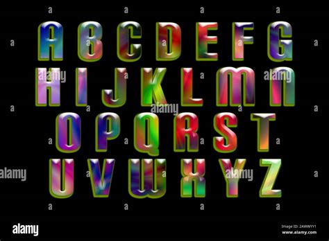 Psychedelic Colorful Alphabet Font Stock Photo Alamy