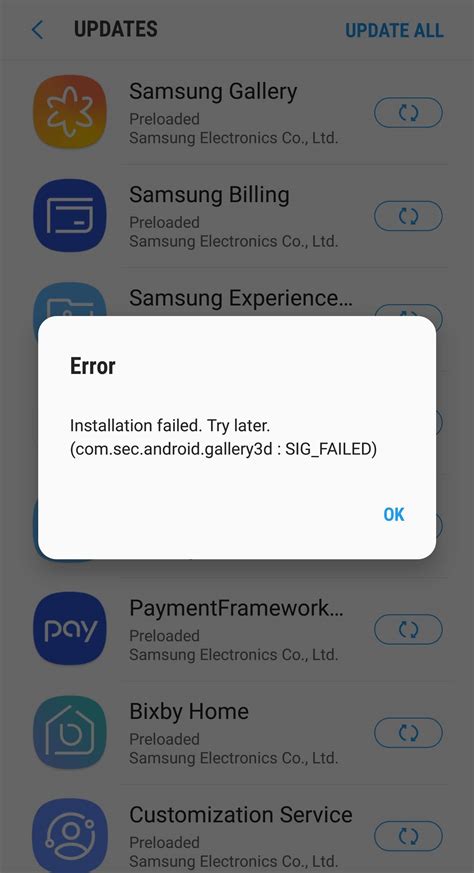 Solved Samsung Galaxy S8 Galaxy Apps Installation Failed Sig