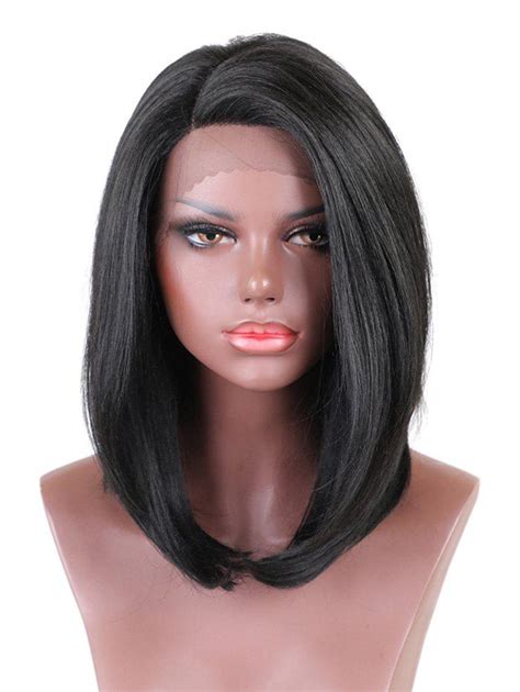 41 Off Medium Side Bang Straight Lace Front Synthetic Wig Rosegal