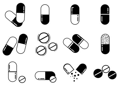 Capsule Icons Illustration Pill Icon Symbol White Background