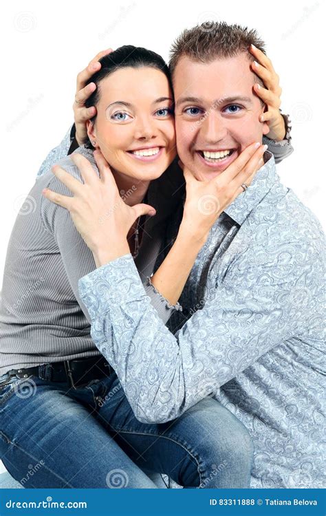 Portrait Of Laughing Loving Couple Stock Photo Image Of Romantic