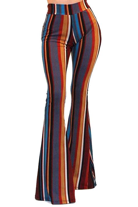 Women S Boho Solid Hippie Wide Leg Flared Bell Bottom Pants Ff43 Multi C91889wwmi7 70s