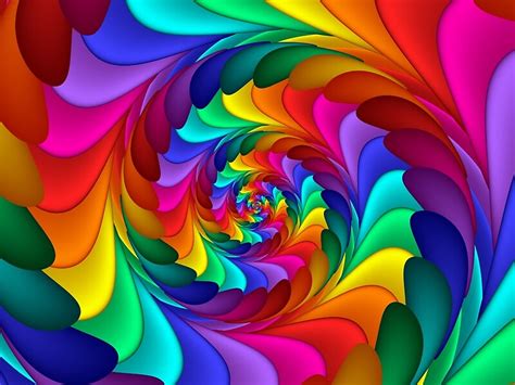 Rainbow Fractal Spiral By Kitty Bitty Redbubble