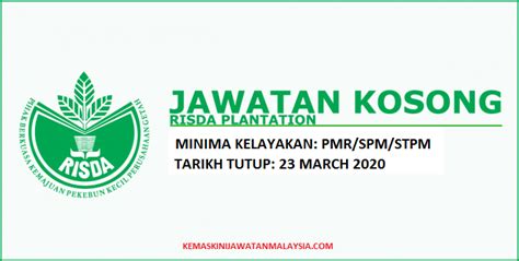 Masukkan email anda untuk mendapatkan informasi terkini dan hebahan jawatan kosong di blog ini JAWATAN KOSONG RISDA PLANTATION - Kemaskini Jawatan Malaysia