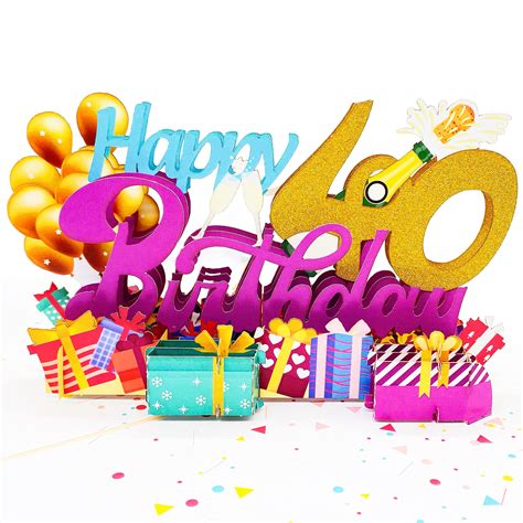 Buy Liif Happy 40th Birthday 3d Greeting Pop Up Card 40th Birthday Card For Women Men Husband