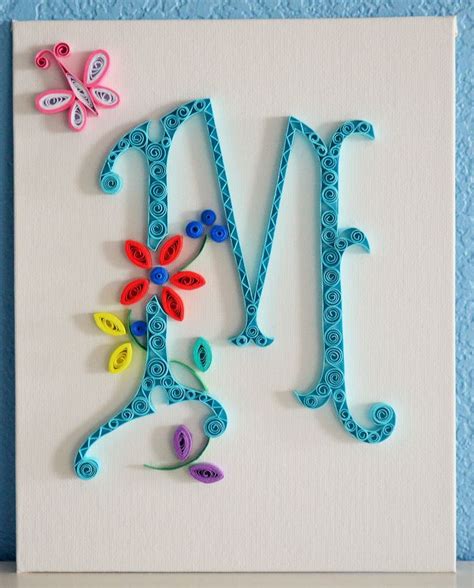 Start with outlining the letter a. Quilled Letter M