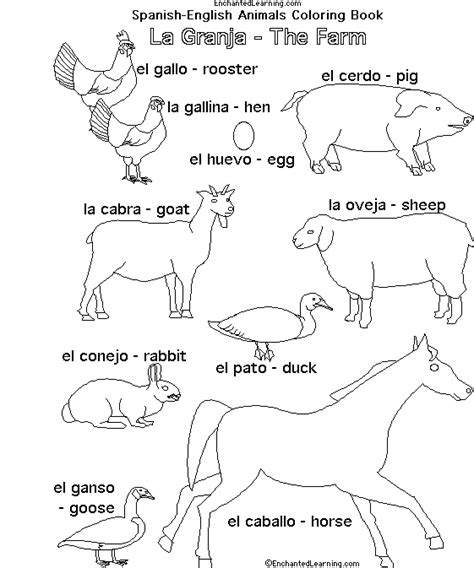 Printable Farm Animals In Spanish