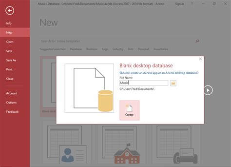 How To Create A Blank Database In Access 2016