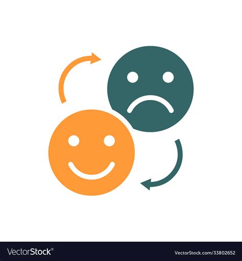 Changing Positive And Negative Emoji Colored Icon Vector Image