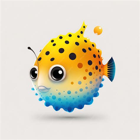 Premium Ai Image Cute Boxfish Colorful Cartoon Vector Art