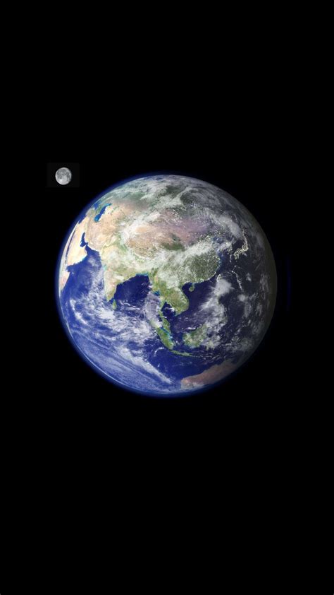 Earth And Moon 4k Phone Wallpaper
