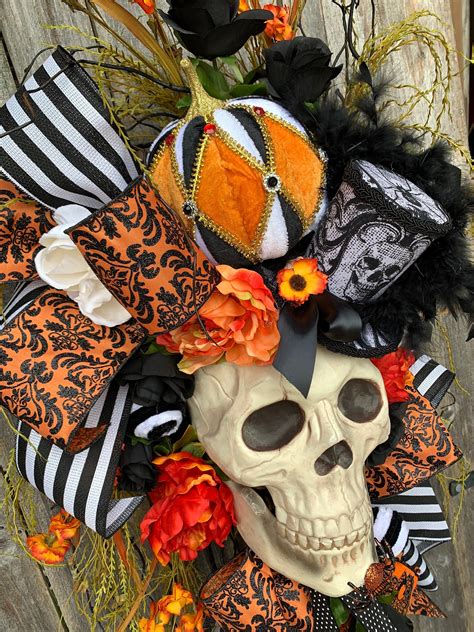 Mr Bones Wreath Halloween Wreath Halloween Decor Skeleton Wreath