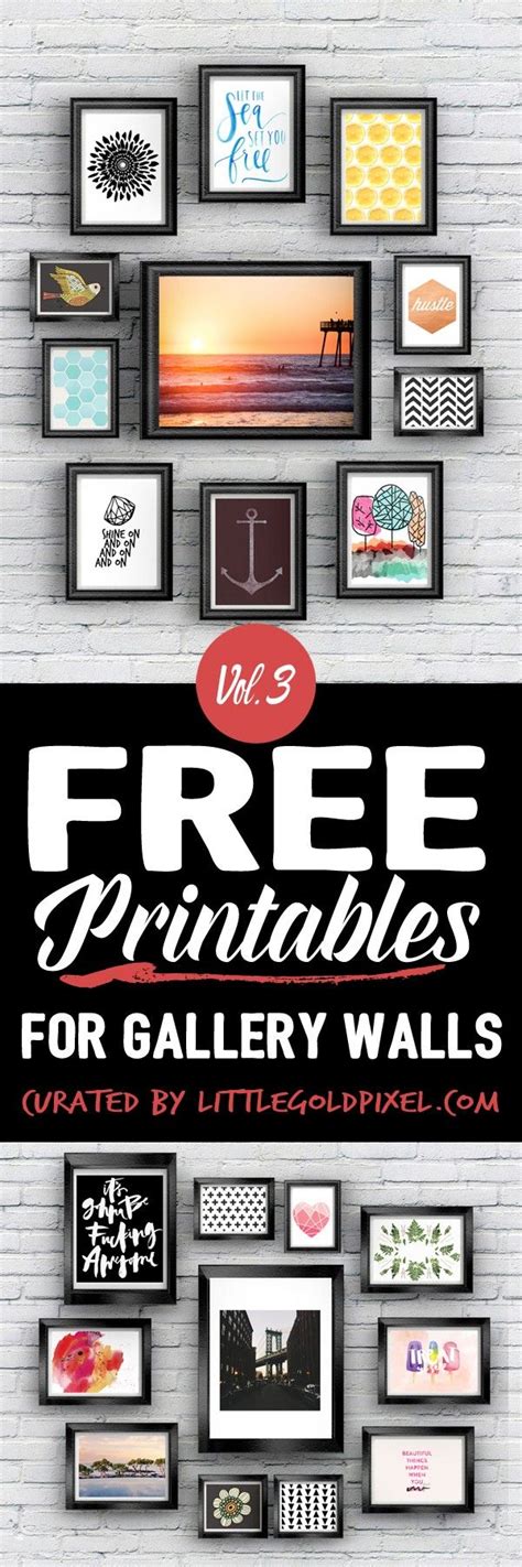Free Printables For Gallery Walls Vol 3 Little Gold Pixel Free