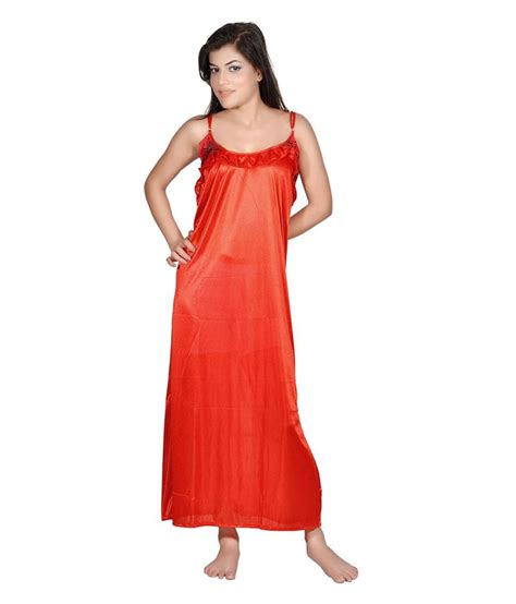 Buy Myra Red Poly Satin Nighty Online At Best Prices In India Snapdeal