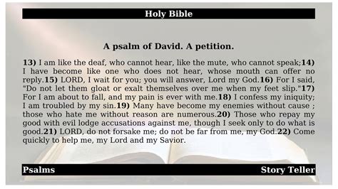 Psalms Chapter 38 A Psalm Of David A Petition The Holy Bible