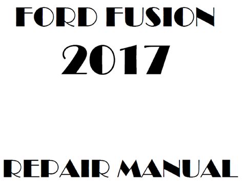 Ford Fusion 2017 Manual