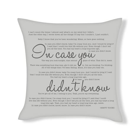In Case You Didnt Know Song Lyrics Cushion Cover Music - Etsy UK