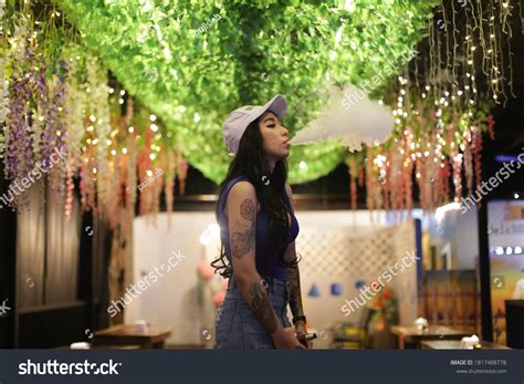 Thailand Woman Smoking Bar Happy Night Stock Photo Shutterstock