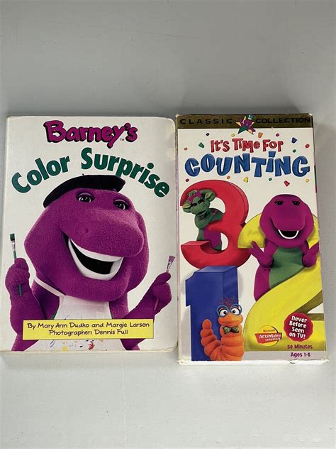 Barney Its Time For Counting Vhs 1997 Barneys Color Surprise Book