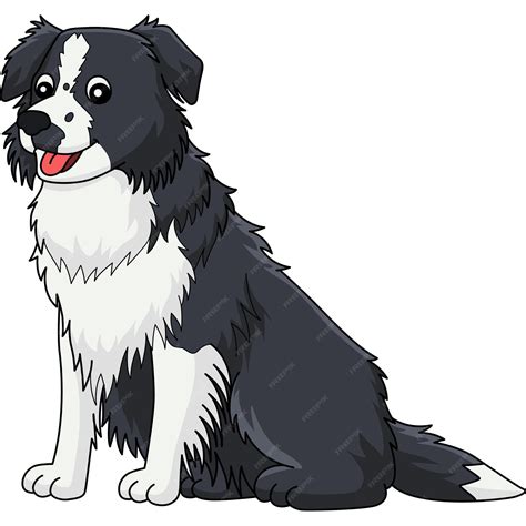 Premium Vector Border Collie Dog Cartoon Colored Clipart
