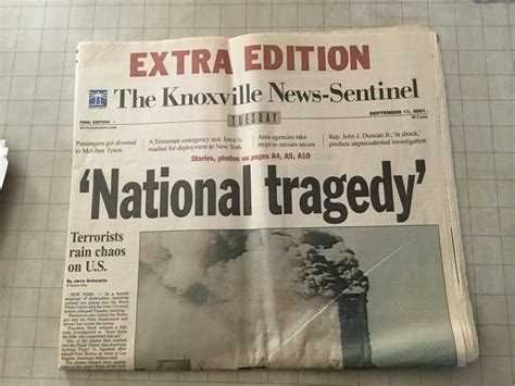 9112001 Knoxville News Sentinel Complete Newspaper 9 11 2001 Ebay