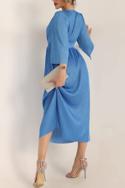 Mavi Yeni Sezon Tasarım Elbise 181700 ModamızBir Modamizbir Com
