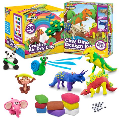 Creative Kids Air Dry Clay Modeling Crafts Kit For Children Super Light