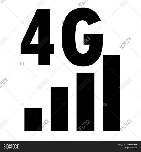4g Network Filled Icon On White Background Flat Style 4g Sign Pixel