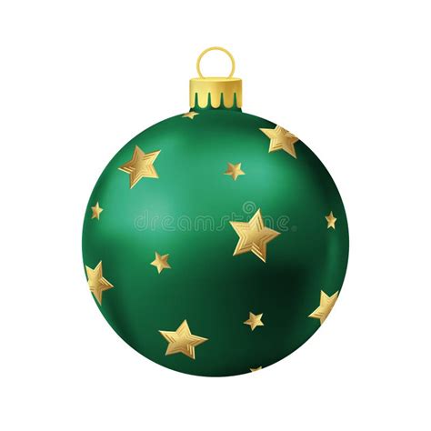 Green Christmas Tree Ball With Gold Star Stock Vector Illustration Of