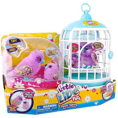 Little Live Pets Tweet Talking Birds Owl Baby Exclusive Playset Purple ...