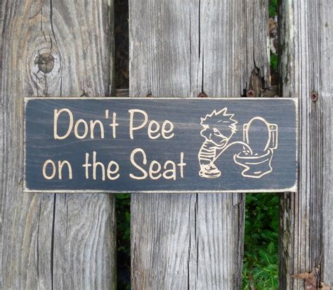Dont Pee On The Seat Sign Funny Wall Art Bathroom Etsy